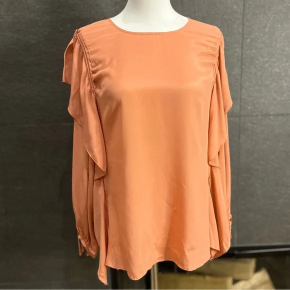 See By Chloe Silk Blend Ruffle Blouse Size 34 - Picture 16 of 16